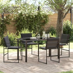 Ensemble de salle à manger pour jardin 5 pcs Noir 563583563583