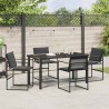 Ensemble de salle à manger pour jardin 5 pcs Noir 563583563583