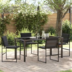 Ensemble de salle à manger pour jardin 5 pcs Noir 563584563584