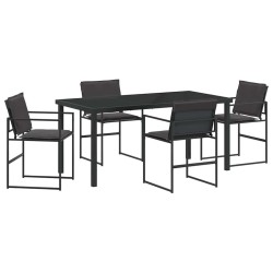 Ensemble de salle à manger pour jardin 5 pcs Noir 563584563584