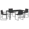 Ensemble de salle à manger pour jardin 5 pcs Noir 563584563584