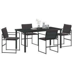 Ensemble de salle à manger pour jardin 5 pcs Noir 563584563584