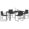 Ensemble de salle à manger pour jardin 5 pcs Noir 563584563584