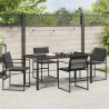Ensemble de salle à manger pour jardin 5 pcs Noir 563584563584