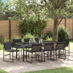 Ensemble de salle à manger pour jardin 9 pcs Noir 563585563585