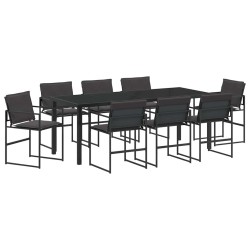 Ensemble de salle à manger pour jardin 9 pcs Noir 563585563585