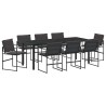 Ensemble de salle à manger pour jardin 9 pcs Noir 563585563585