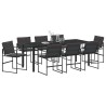 Ensemble de salle à manger pour jardin 9 pcs Noir 563585563585