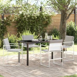 Ensemble de salle à manger pour jardin 5 pcs Blanc 563586563586