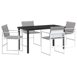 Ensemble de salle à manger pour jardin 5 pcs Blanc 563586563586