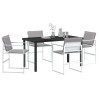 Ensemble de salle à manger pour jardin 5 pcs Blanc 563586563586
