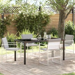 Ensemble de salle à manger pour jardin 5 pcs Blanc 563587563587