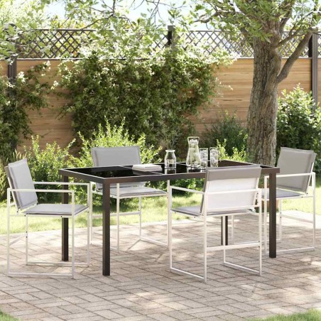 Ensemble de salle à manger pour jardin 5 pcs Blanc 563587563587