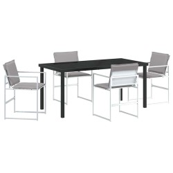 Ensemble de salle à manger pour jardin 5 pcs Blanc 563587563587