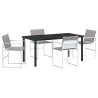 Ensemble de salle à manger pour jardin 5 pcs Blanc 563587563587