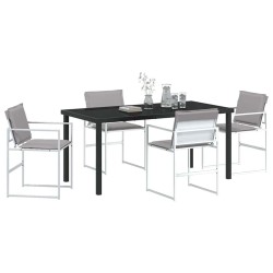 Ensemble de salle à manger pour jardin 5 pcs Blanc 563587563587