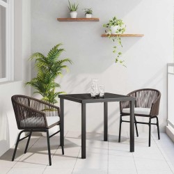 Ensemble de salle à manger pour jardin 3 pcs Marron 563588563588
