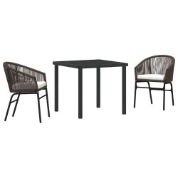 Ensemble de salle à manger pour jardin 3 pcs Marron 563588563588