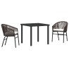 Ensemble de salle à manger pour jardin 3 pcs Marron 563588563588