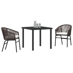 Ensemble de salle à manger pour jardin 3 pcs Marron 563588563588