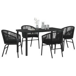 Ensemble de salle à manger pour jardin 5 pcs Noir 563589563589