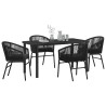 Ensemble de salle à manger pour jardin 5 pcs Noir 563589563589