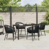 Ensemble de salle à manger pour jardin 5 pcs Noir 563589563589