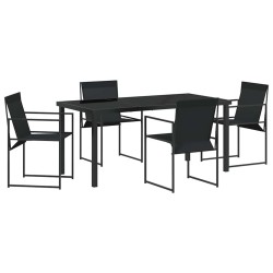 Ensemble de salle à manger pour jardin 5 pcs Noir 563590563590