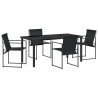 Ensemble de salle à manger pour jardin 5 pcs Noir 563590563590