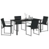 Ensemble de salle à manger pour jardin 5 pcs Noir 563590563590