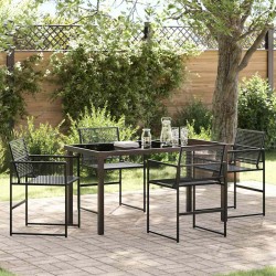 Ensemble de salle à manger pour jardin 5 pcs Noir 563593563593