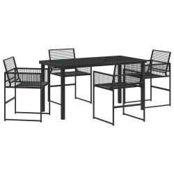 Ensemble de salle à manger pour jardin 5 pcs Noir 563593563593