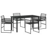 Ensemble de salle à manger pour jardin 5 pcs Noir 563593563593