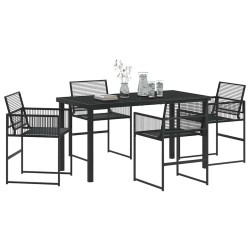 Ensemble de salle à manger pour jardin 5 pcs Noir 563593563593