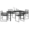 Ensemble de salle à manger pour jardin 5 pcs Noir 563593563593