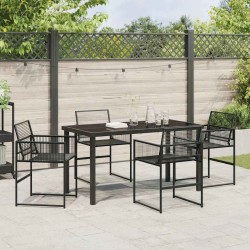 Ensemble de salle à manger pour jardin 5 pcs Noir 563593563593