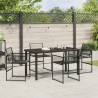 Ensemble de salle à manger pour jardin 5 pcs Noir 563593563593