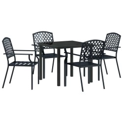 Ensemble de salle à manger pour jardin 5 pcs Anthracite 563594563594