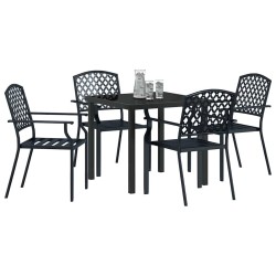 Ensemble de salle à manger pour jardin 5 pcs Anthracite 563594563594