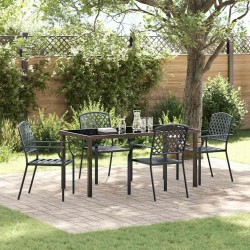 Ensemble de salle à manger pour jardin 5 pcs Anthracite 563595563595