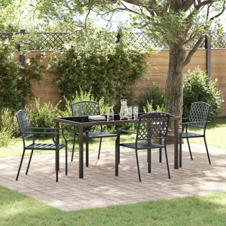 Ensemble de salle à manger pour jardin 5 pcs Anthracite 563595563595
