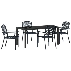 Ensemble de salle à manger pour jardin 5 pcs Anthracite 563595563595