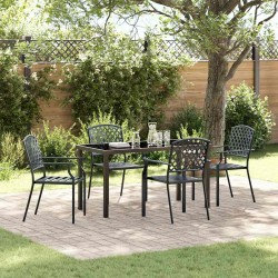 Ensemble de salle à manger pour jardin 5 pcs Anthracite 563597563597