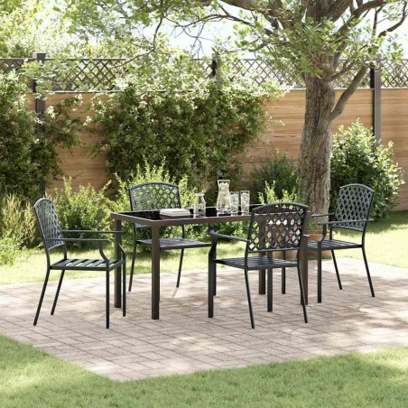 Ensemble de salle à manger pour jardin 5 pcs Anthracite 563597563597