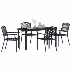 Ensemble de salle à manger pour jardin 5 pcs Anthracite 563597563597