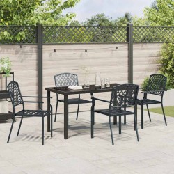 Ensemble de salle à manger pour jardin 5 pcs Anthracite 563597563597