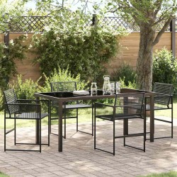 Ensemble de salle à manger pour jardin 5 pcs Noir 563598563598