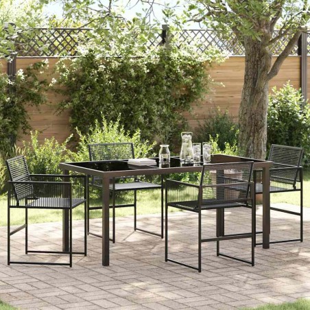 Ensemble de salle à manger pour jardin 5 pcs Noir 563598563598
