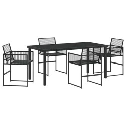 Ensemble de salle à manger pour jardin 5 pcs Noir 563598563598