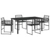 Ensemble de salle à manger pour jardin 5 pcs Noir 563598563598